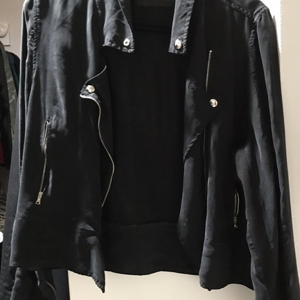 Anthropologie moto jacket, only worn twice, black M